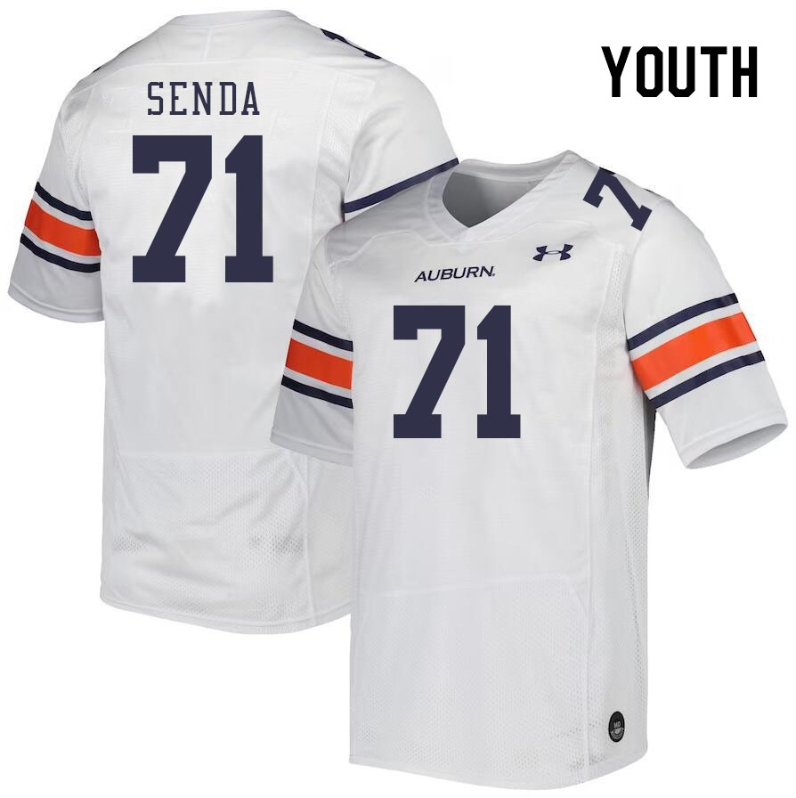 Youth #71 Dylan Senda Auburn Tigers College Football Jerseys Stitched Sale-White - Click Image to Close
